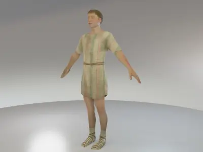 Rigged Roman Peasant Men 3D model