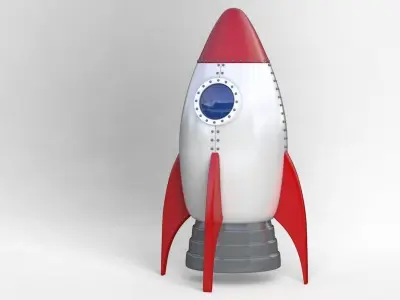 Cartoon Rocket Ship V1 Low-poly 3D model