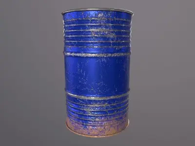 Dirty and worn drum Low-poly 3D model