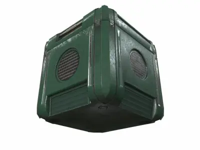 Sci Fi cargo crate 4 PBR Low-poly 3D model