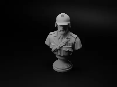 Anti-Tank Soldier Bust Chess 3D print model purchase