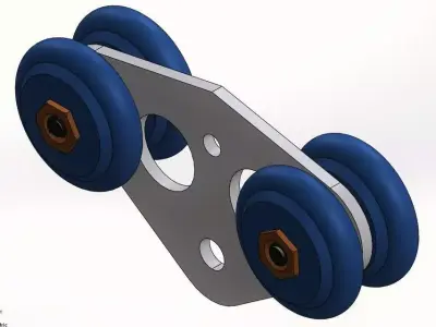 Trolley pulley with two bolts 3D model