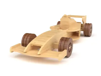 Wooden toy car 49 3D model