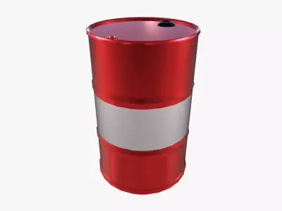 Oil Barrel Low-poly 3D model 10