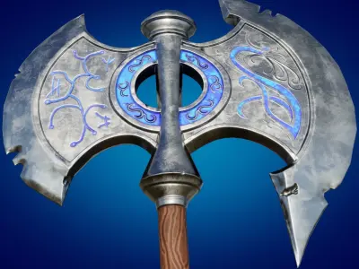 Weapon Axe ice crusher PBR low-poly game ready Low-poly 3D model