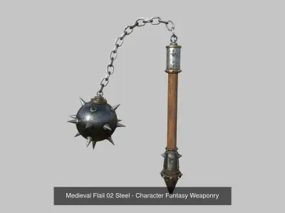 10 Medieval Flail Collection - Character Fantasy Weaponry 3D Model Pack