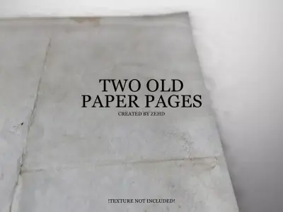 Two old paper pages Free low-poly 3D model