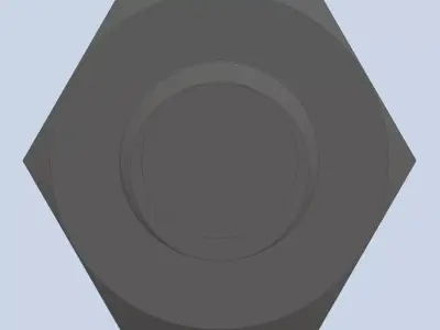 Bolt Partial Thread Hexagonal Head M10x60mm 3D model