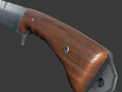 Game and VR-AR Ready Machete Low-poly 3D model