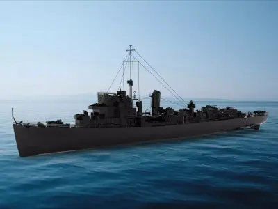 Evarts-class destroyer escort 3D model
