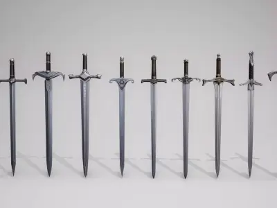 Medieval Swords Low-poly 3D model