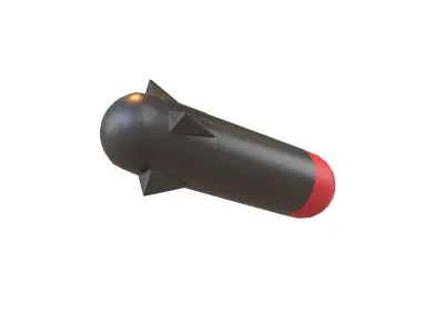 Cartoon Missile v1 001 Low-poly 3D model