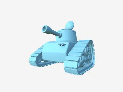 War Tank Cartoon A03 Black - Military Vehicle Low-poly 3D model