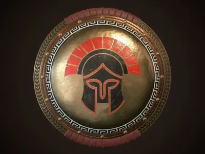 Hoplite Shield Strategist  Low-poly 3D model