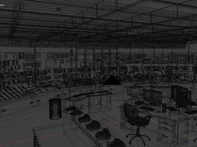 Nuclear Power Plant Control Room 3D model