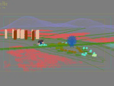 Architecture city with buildings and river 3D model purchase