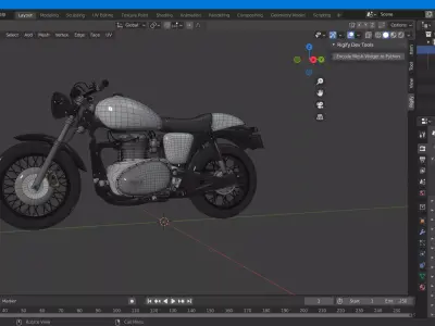 Classic Hybrid Motorcycle 3D model