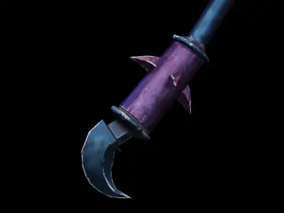 Stylized Scythe Low-poly 3D model