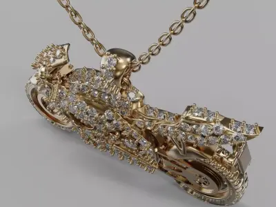 motorcycle jewelry 3D print model