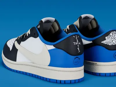 Fragment x Air Jordan Military Blue Low-poly 3D model