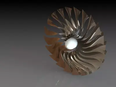 Jet engine compressor turbine  3D model