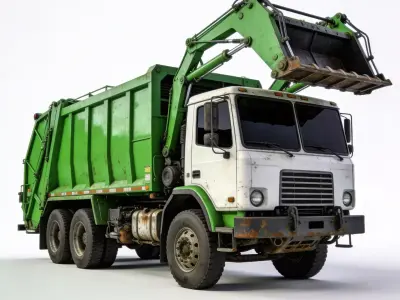 Realistic Garbage Truck 3D Model 3D Model Low-poly 3D model