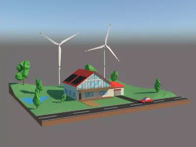 Alternative Energy Cartoon 3D model