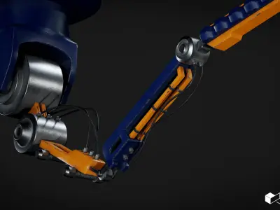 Futuristic Robotic Arm Low-poly 3D model