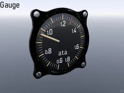WW2 GERMAN FLIGHT INSTRUMENTS - ASSET PACK Low-poly 3D model