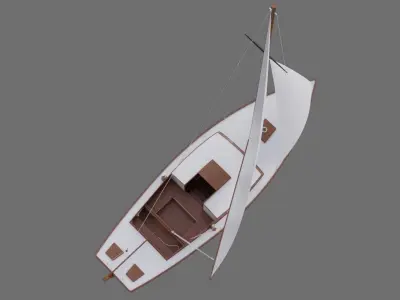 Sailboat 1A Low-poly 3D model