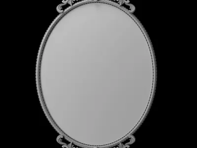 Kirkland Gold Oval Baroque Wall Mirror 3D model