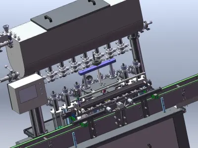 Liquid filling machine assembly line 3D model