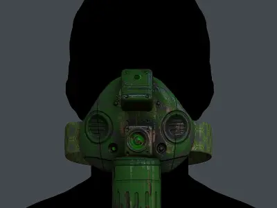 Gas mask helmet 3d model scifi Low-poly  Low-poly 3D model 64