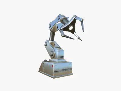 Robotic Hand A08 Aluminum - Machinery Industrial Design Low-poly 3D model