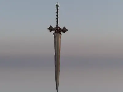Fantasy Dark Steel Sword  Game Ready 3D Model  3D model