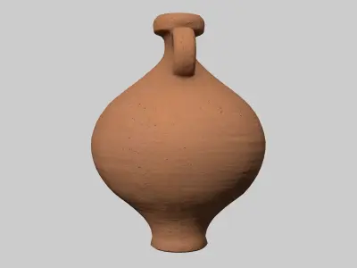 Antique clay jug 01 3D model