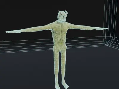 Creature model Low-poly 3D model