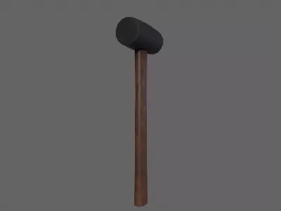 PBR Rubber Mallet Hammer Wood3 Low-poly 3D model