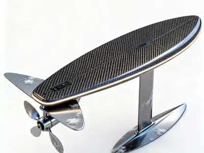Realistic Electric Hydrofoil Surfboard 3D Model Low-poly 3D model
