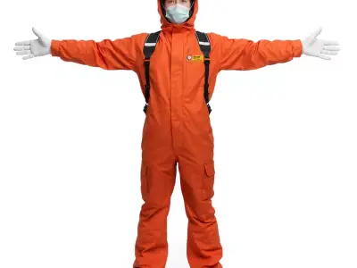 Safety Orange Jumpsuit model pack Low-poly 3D model