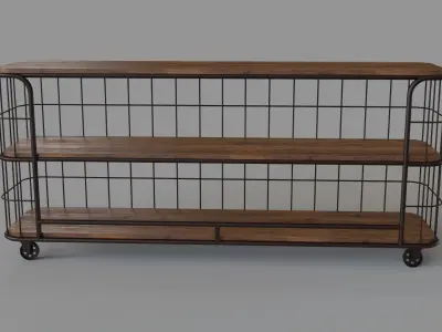 Baker Console Table With Casters 3D model