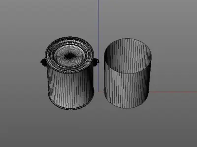 One pint paint can with metal handle  3D model