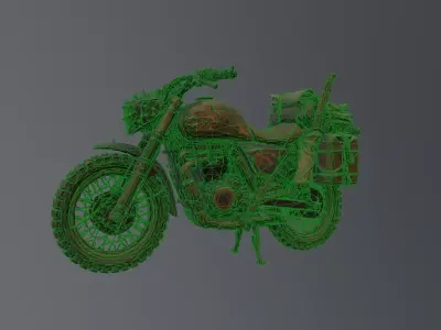 postapocalyptic motorcycle prop 3D model
