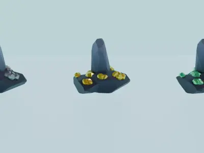 Low Poly Metal Ores Low-poly 3D model