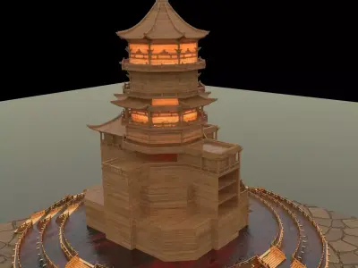 Chinese ancient building 3D model purchase