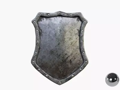 Medival knight shield Low-poly 3D model