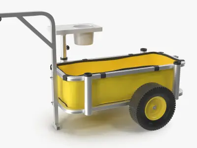Beach Fishing Cart 3D Model
