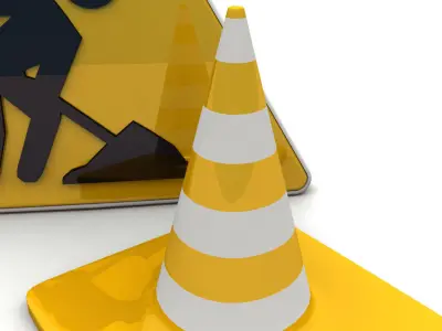 under construction sign 3D model