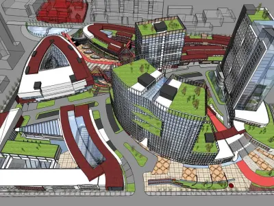 Sketchup Commercial Office Complex 255 3D model
