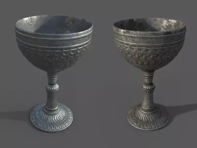 Chalice or goblet - 2 variants - regular and rusty Low-poly 3D model